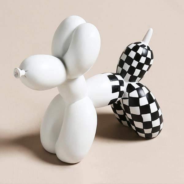 Balloon Animal Puppies Checkered White