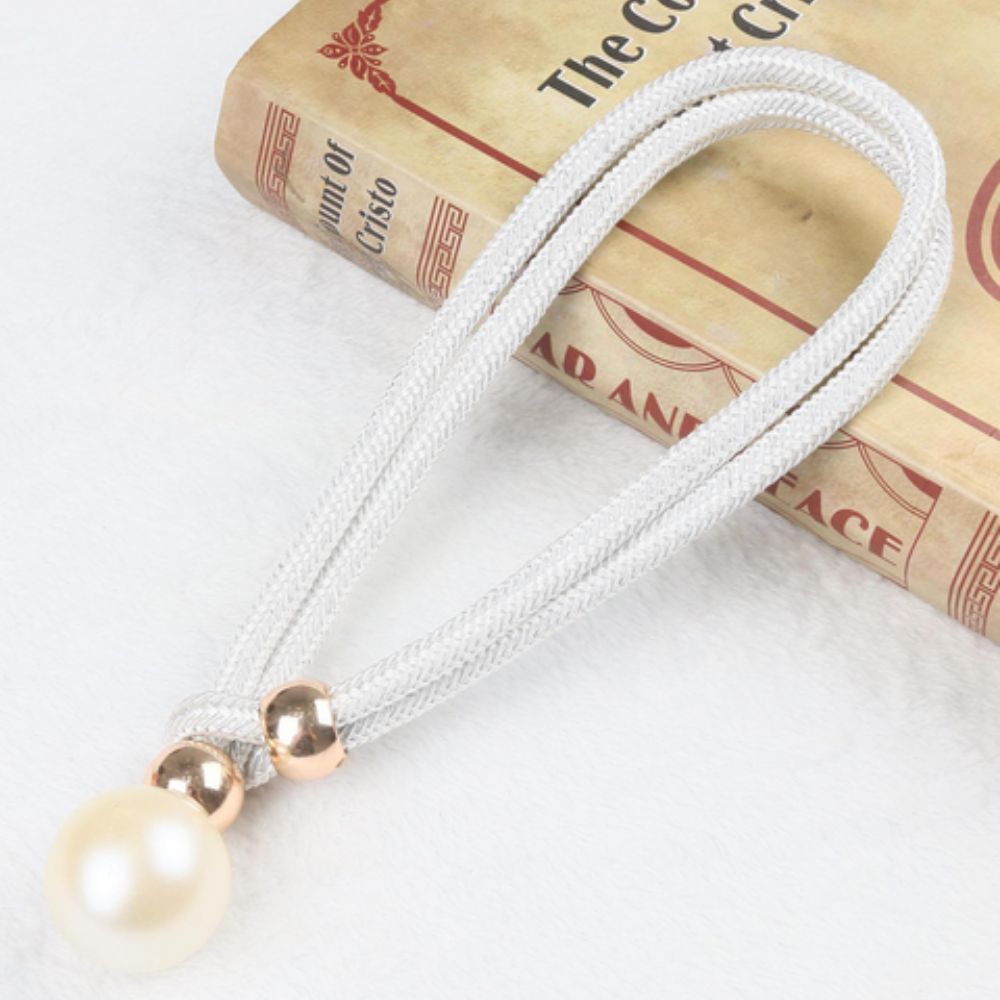 Lustrous Pearl Curtain Tie Back | 2 Pcs Set White