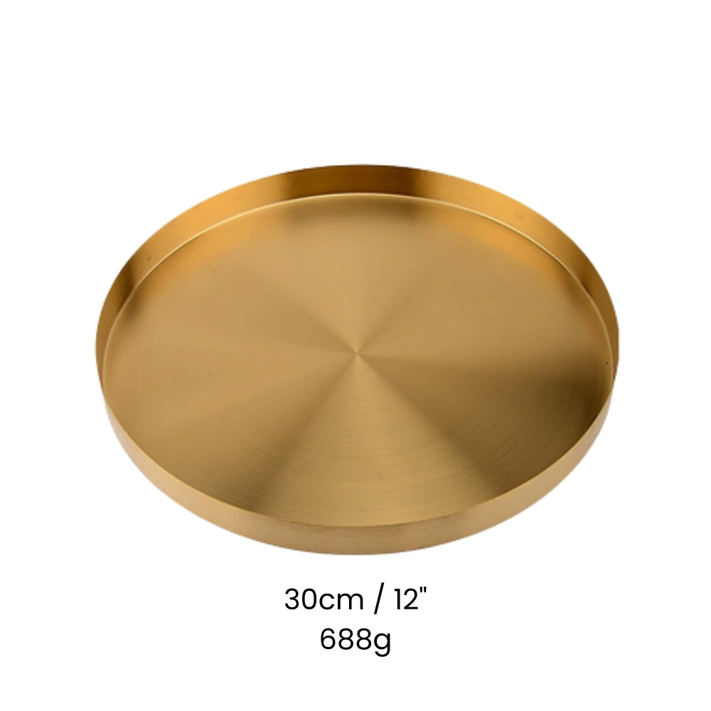 Gold Stainless Steel Tray 12"