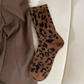 Women's Leopard Print Crew Socks