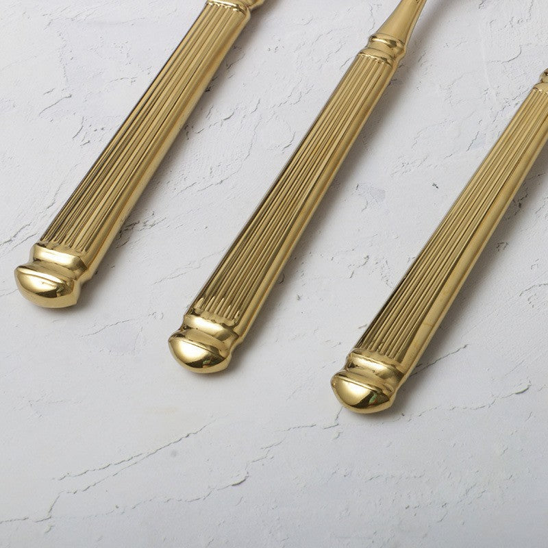 Roman Gold Silverware Set – Sculpted Flatware