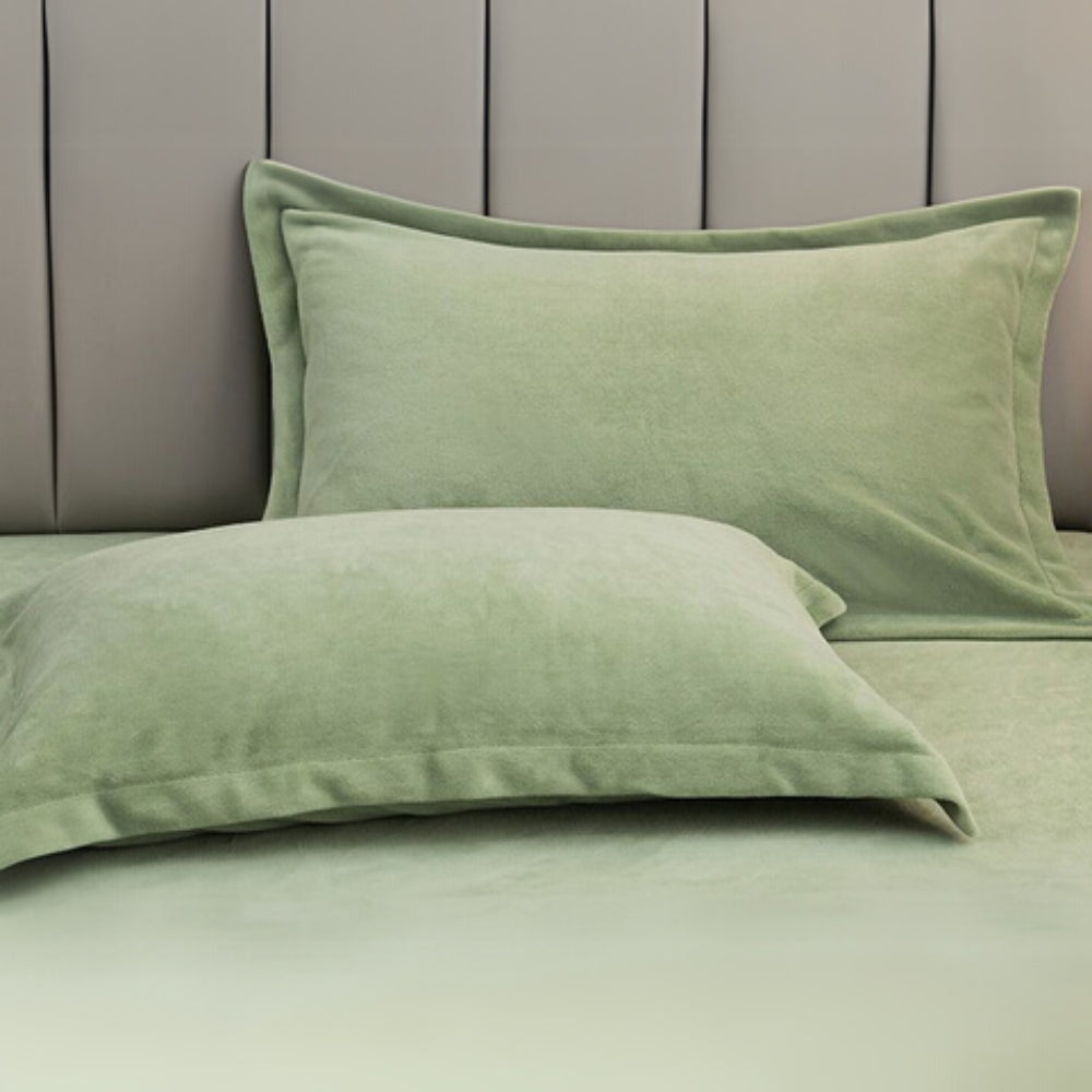 Fleece Comfort Pillow Covers Pastel Green 19"x29"x0.79"