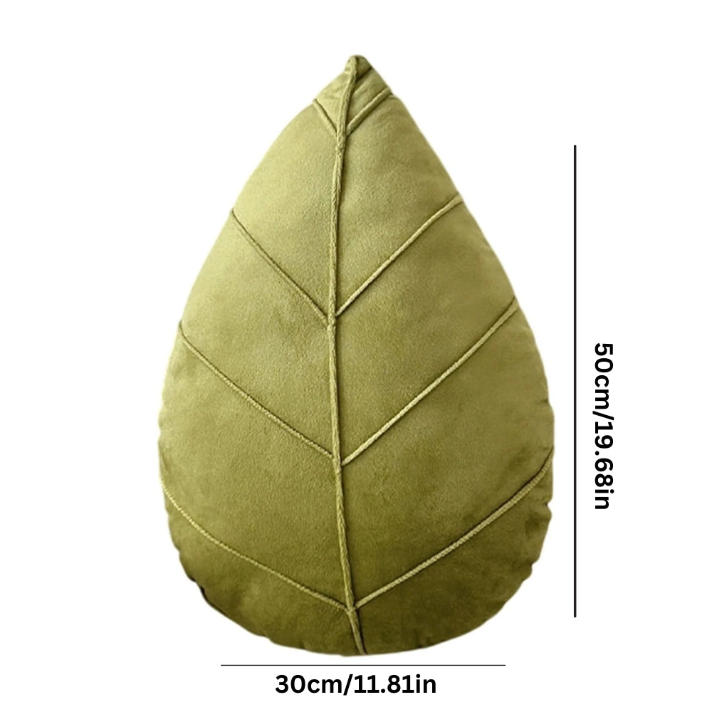 Verdant Flourish Leaf Shaped Cushion 11.81"x19.68cm