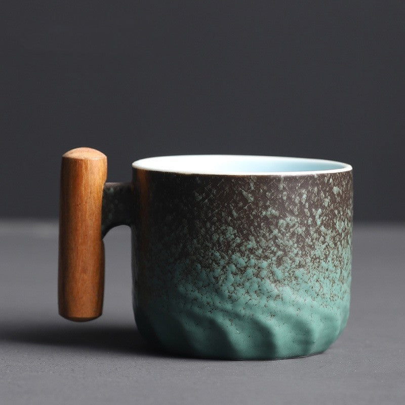 Espresso Cup with Bamboo Handle - Japanese-Inspired Green