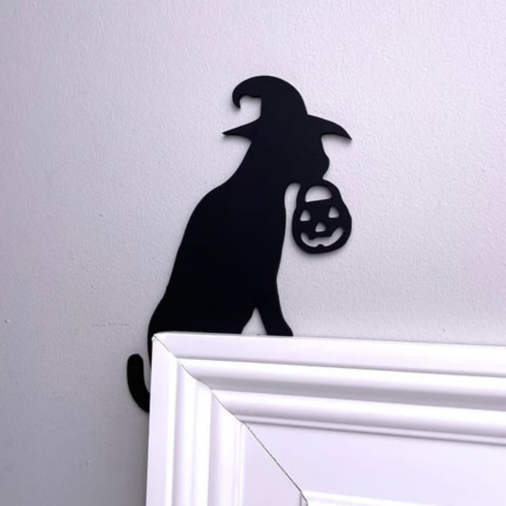 Cat Corner Decor Halloween Pumpkin Cat