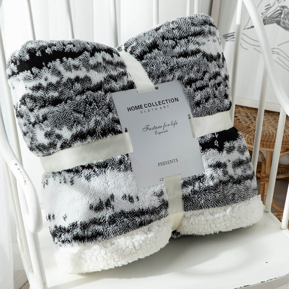 Seraphina Velvet Sherpa Blanket Midnight Waves
