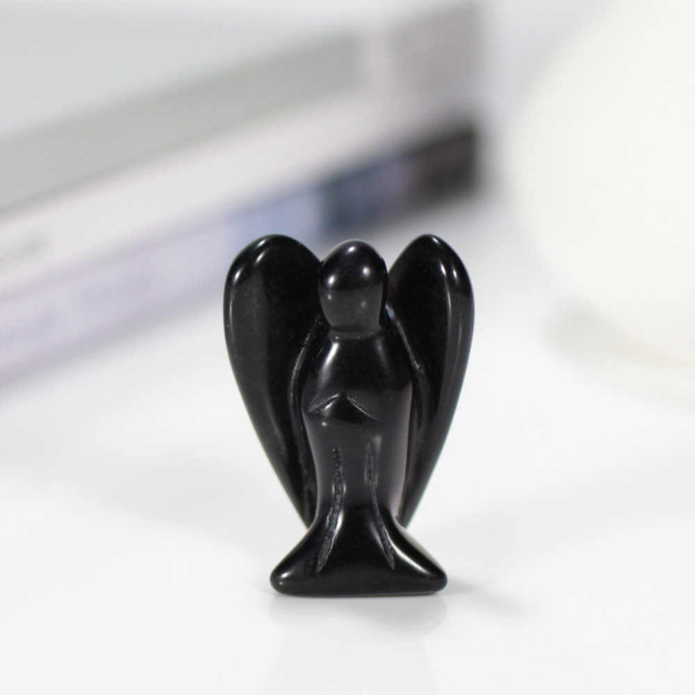 Angel Carved Gems Black Obsidian