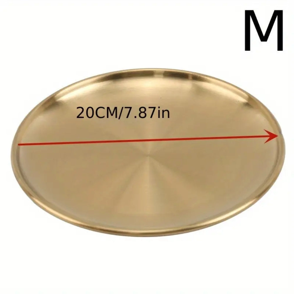 Lustrous Golden Stainless Steel Serving Plates 8"