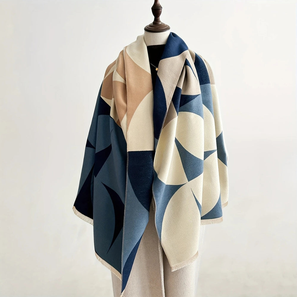Veilura Poncho Reversible Scarfs Cinnabar Navy