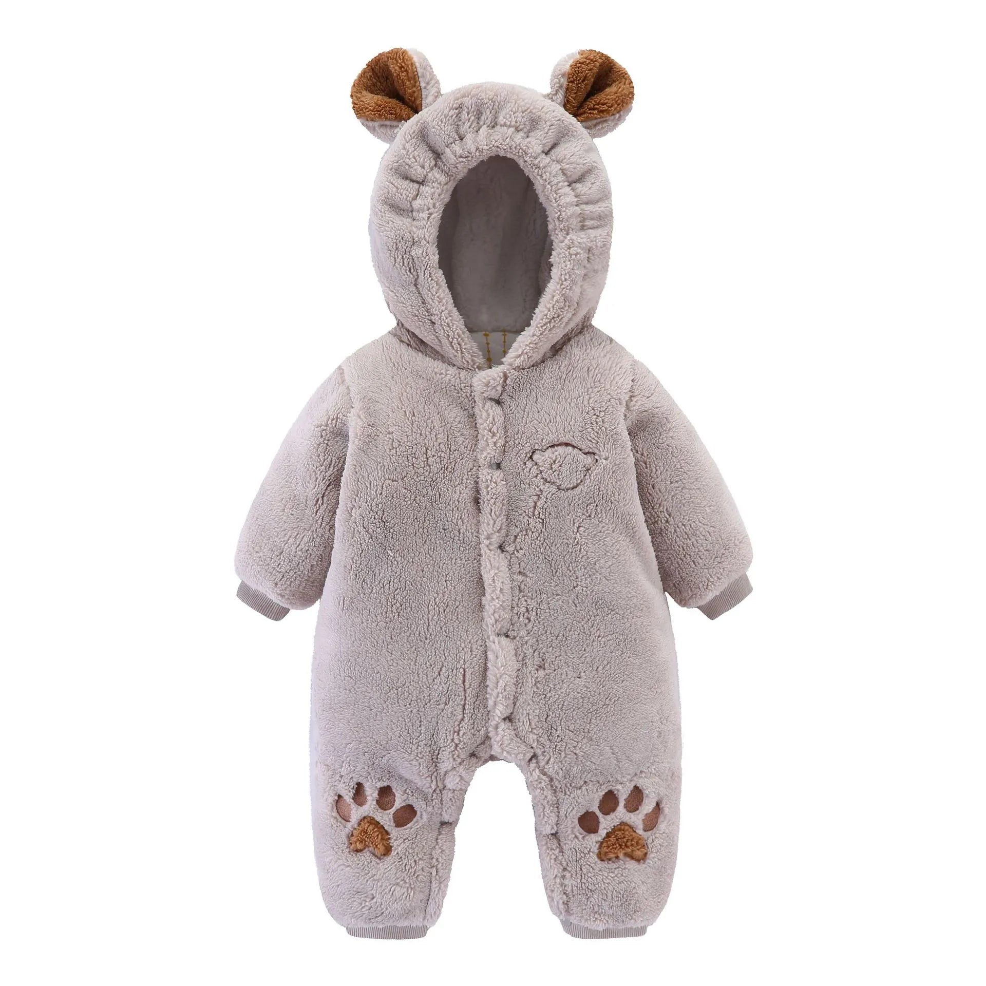 Baby Thick Winter Romper Gray