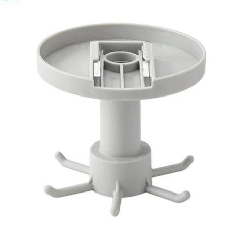 Under-Counter Rotating Kitchen Utensil Storage 6-Hook Organizer Grey Round