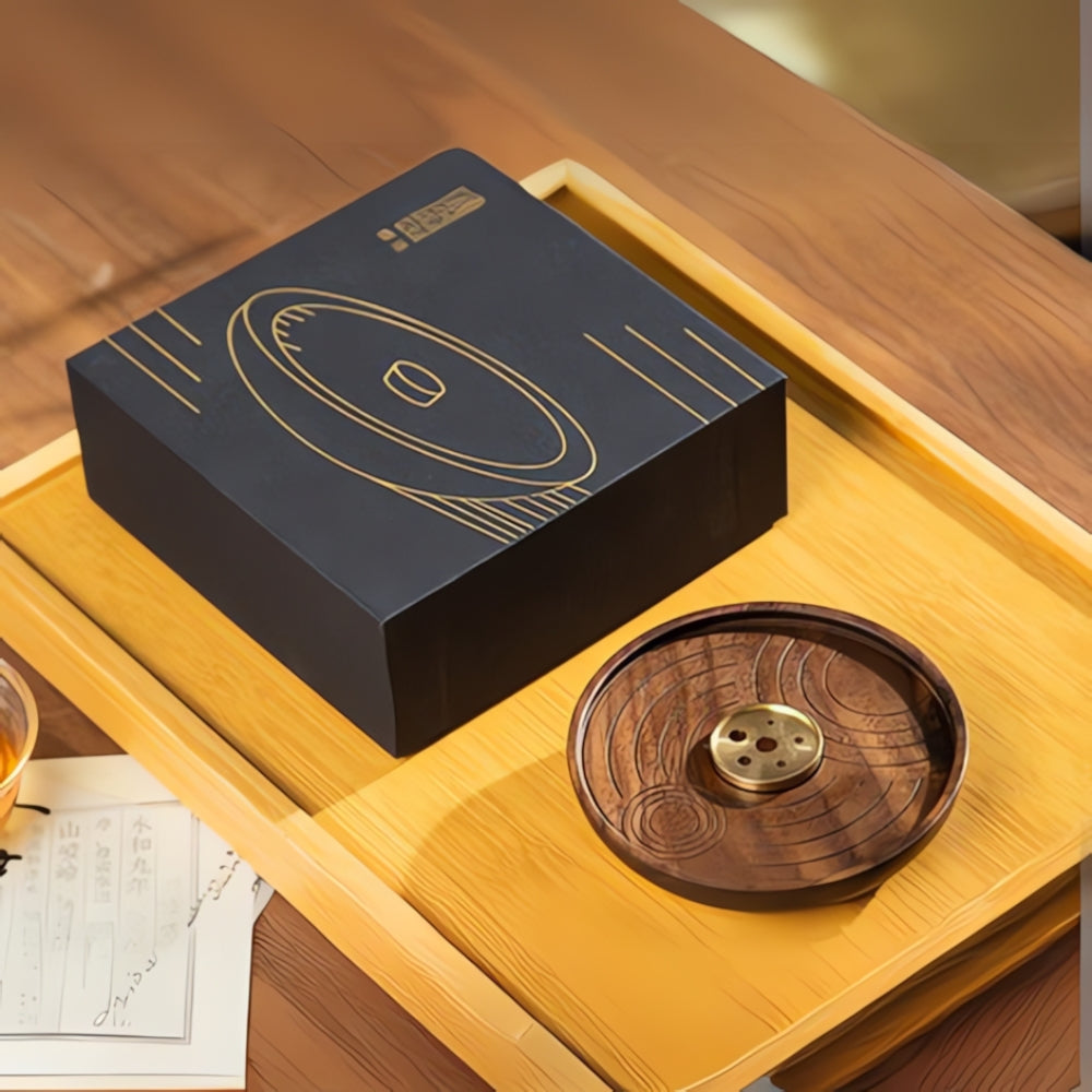 Round Wood and Copper Incense Holder Style 2