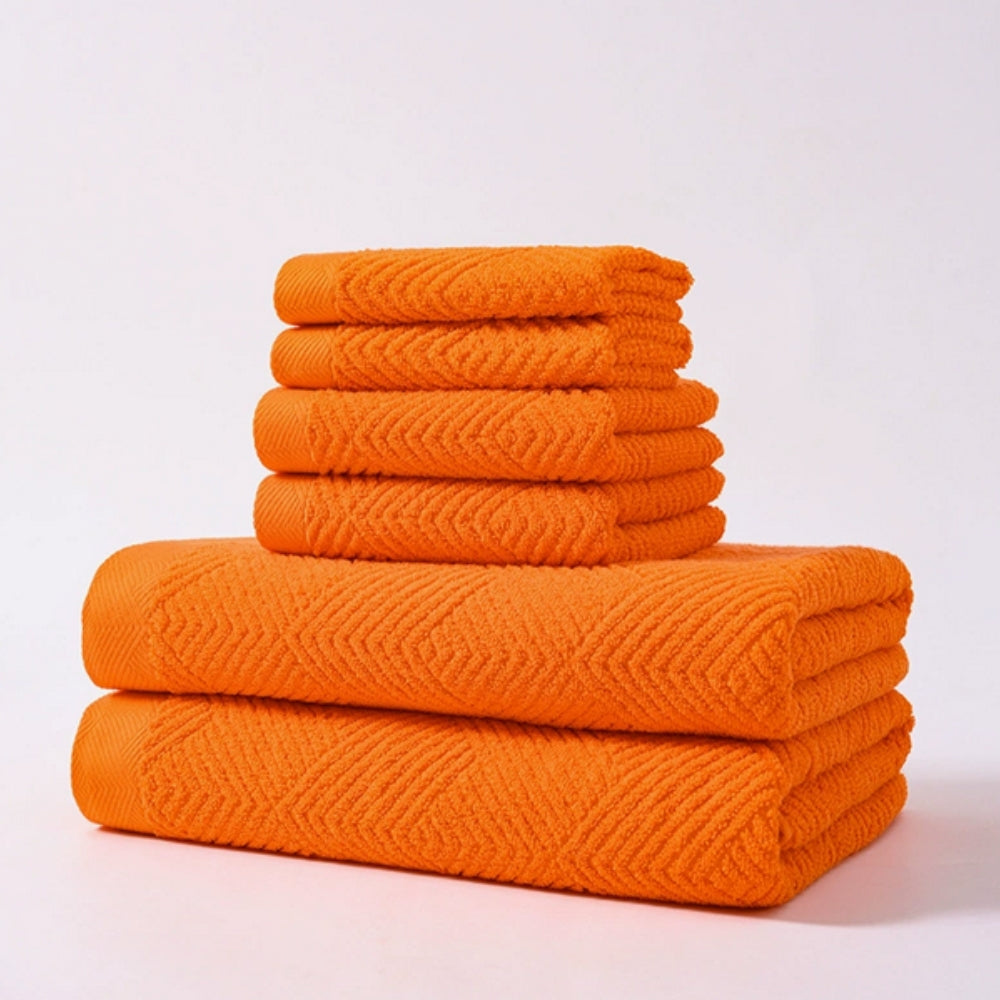 Cascade Supreme Cotton Towels | 6pcs Set Orange