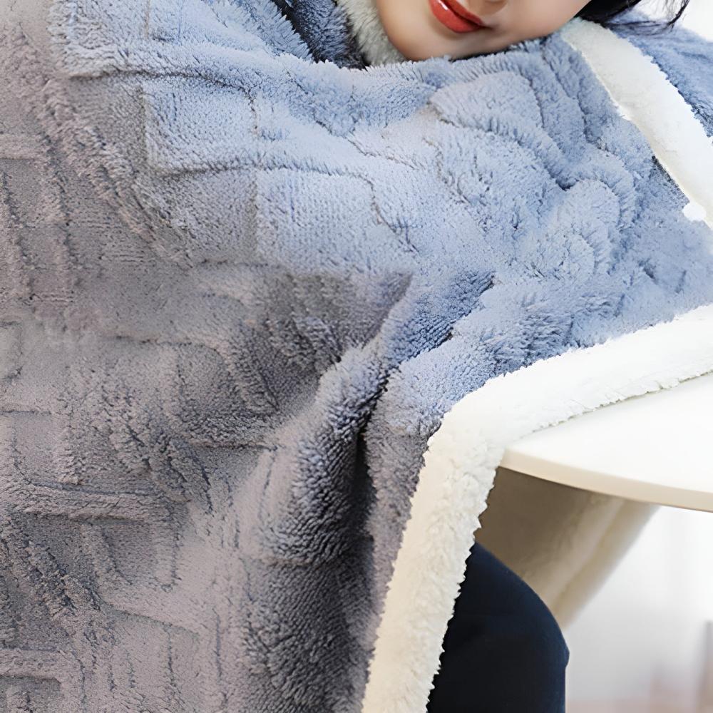 Fluffy Comfort Cloak Blanket Gray Blue