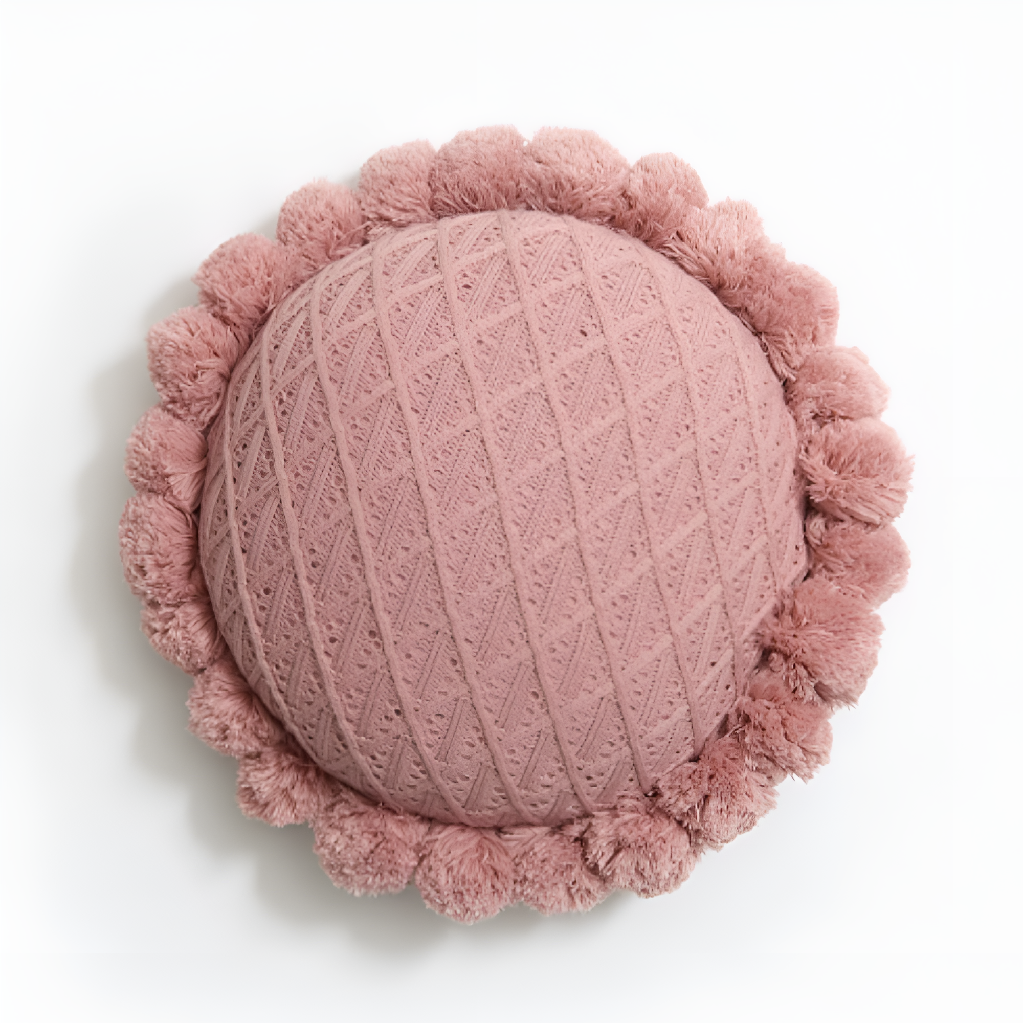 Chic Sunflower Pom-Pom Cushion Purple