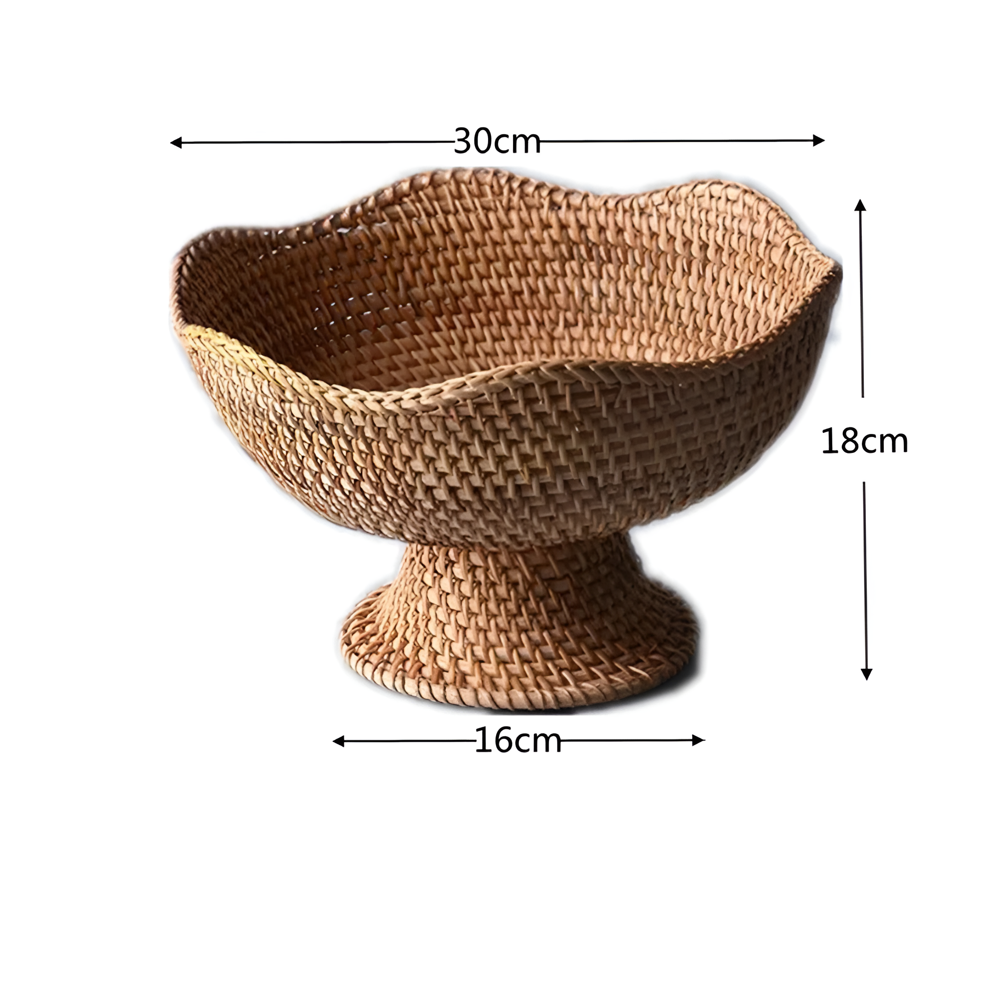 Natural Rattan Handwoven Fruit Basket 12"x7"