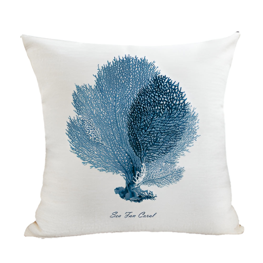 Ocean Treasures Embroidery Cushion Cover Sea Fern