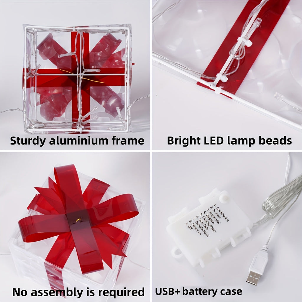 Holly Jolly Boxes™ - Set Of 3 Christmas Light Gift Boxes Decoration