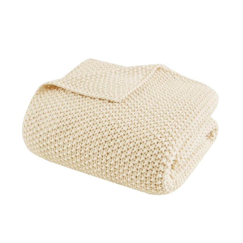 Bree Knit Throw 50x60" Ivory