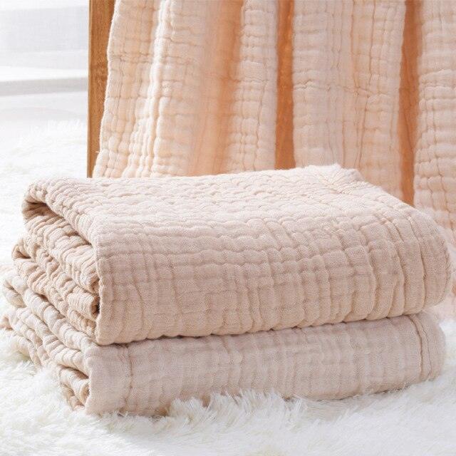 6-Layer Organic Colored Cotton Muslin Baby Blanket