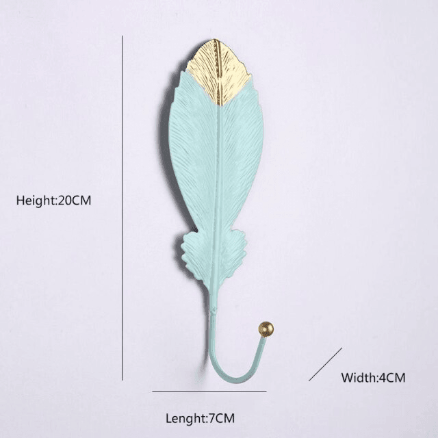 Nature's Foliage Metal Wall Hooks PowderBlue Willow