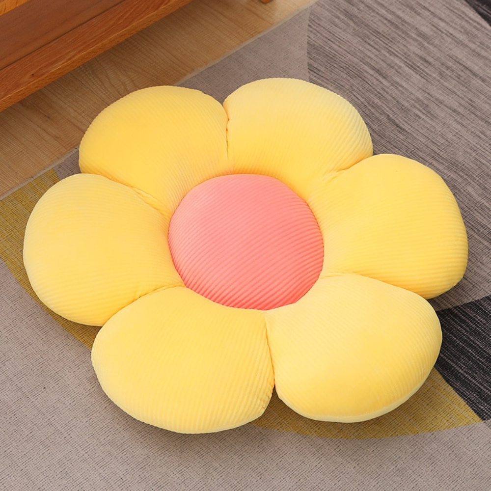 Petal Plush Pillows Yellow