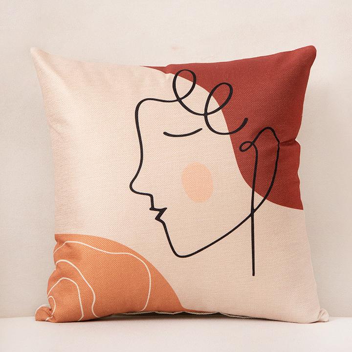 Abstract Face Cushion Covers Contentment