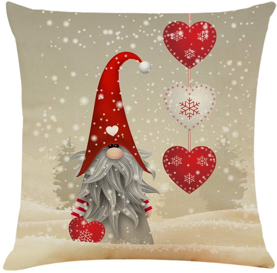 Frosty Gnomes Cushion Cover Snowflakes