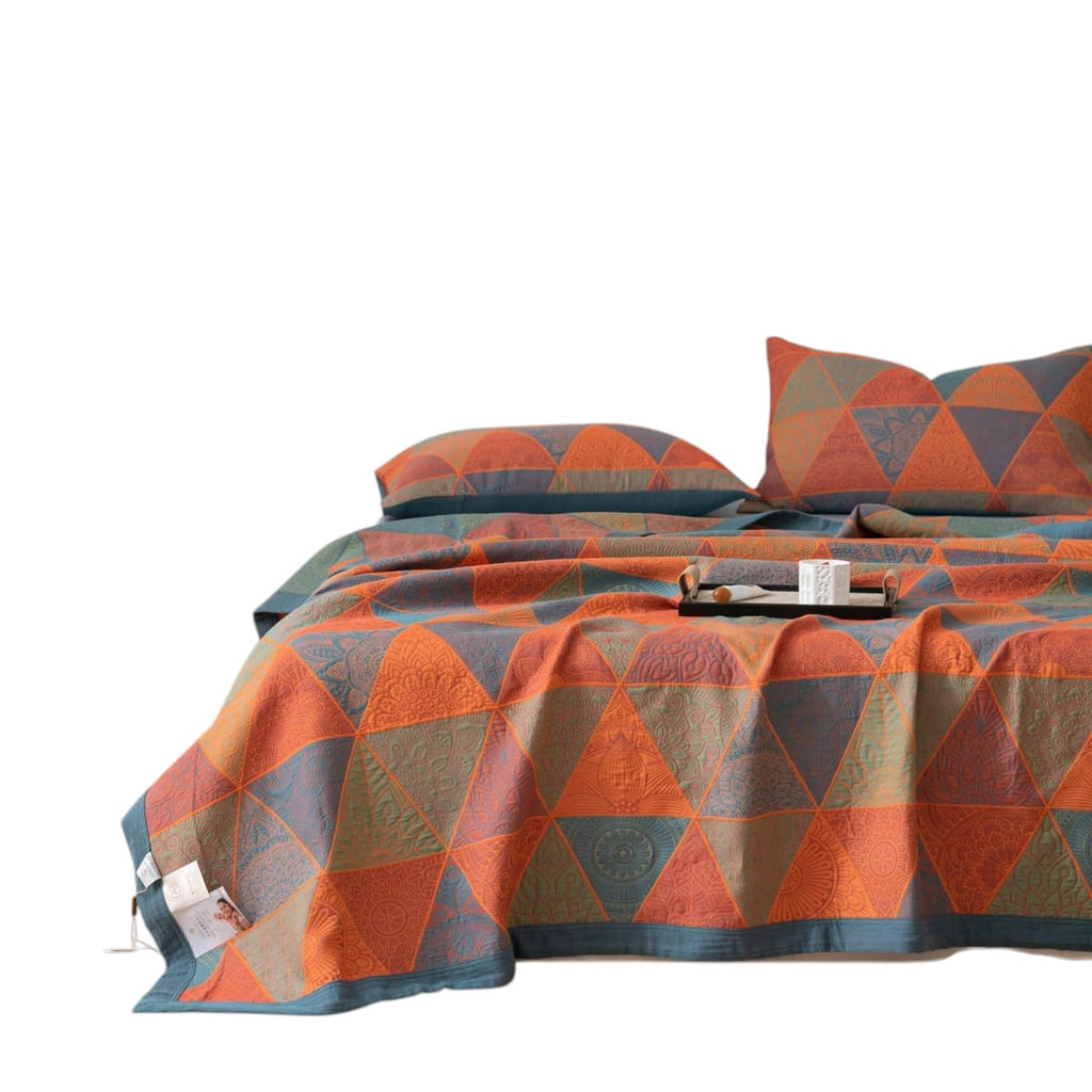 Vintage Cotton Quilt - Half Square Triangle