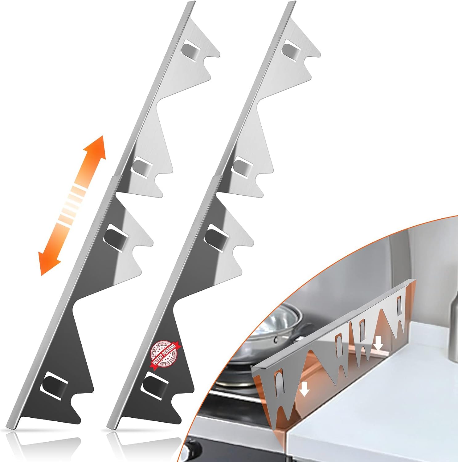 Extendable Steel Stove Gap Cover White 2pcs