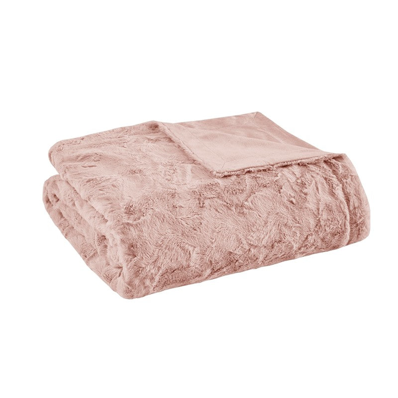 Zuri Oversized Faux Fur Throw 60x70" Blush