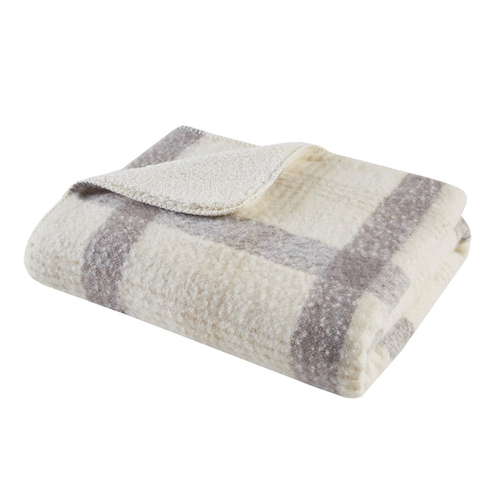 Bloomington Faux Mohair to Sherpa Throw 50x60" Natural