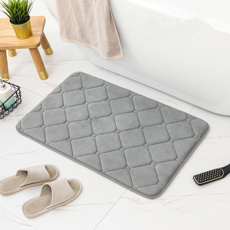 Plush Absorbent Bathroom Mat Non-Slip Gray