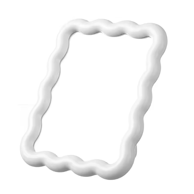 Pastel Wavy Mirror White