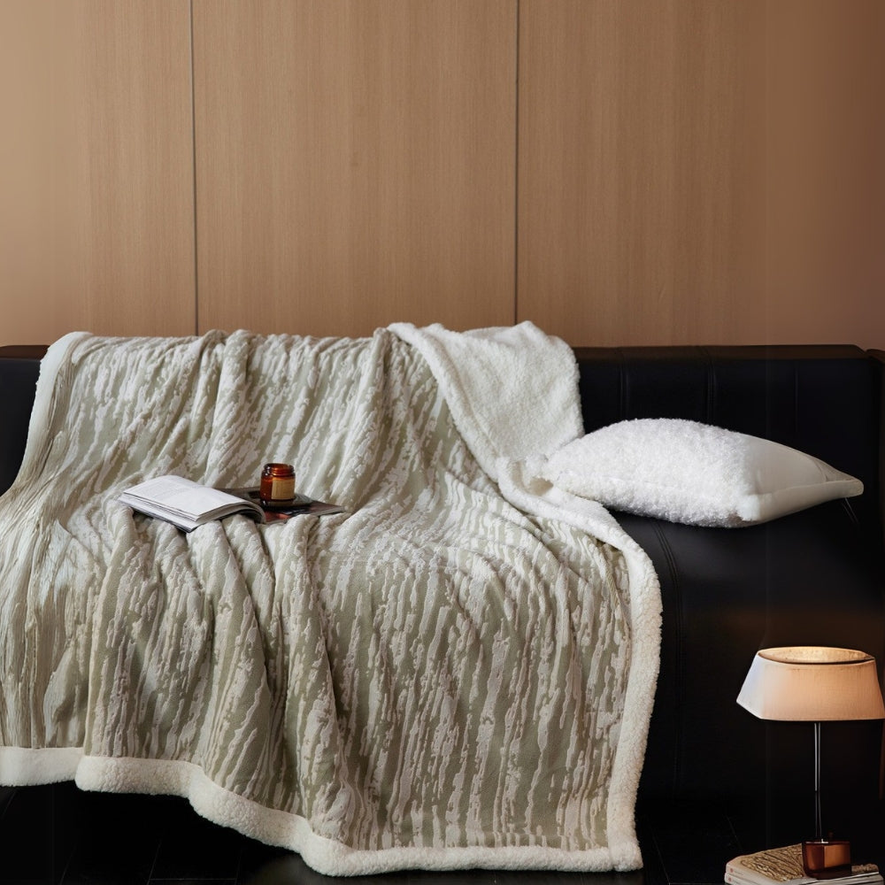 Bark-Inspired Snuggle Blanket Mossy Birch