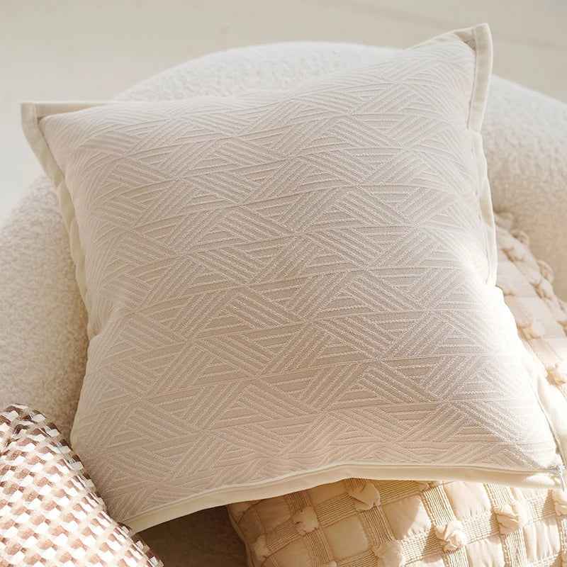 Modern Autumn Throw Cushion Covers Beige 18"×18" (45×45cm)