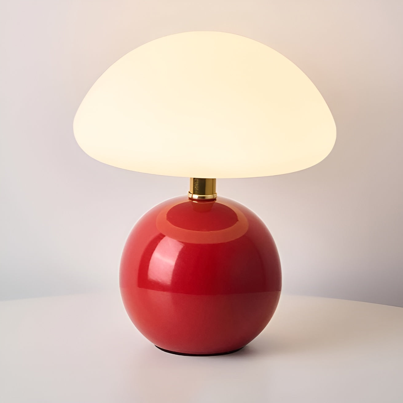 Modern Mushroom Table Lamp Red USB