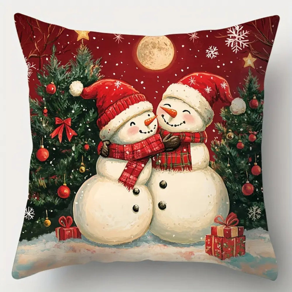 Santa’s Sleigh Christmas Cushion Cover Frosty Hug