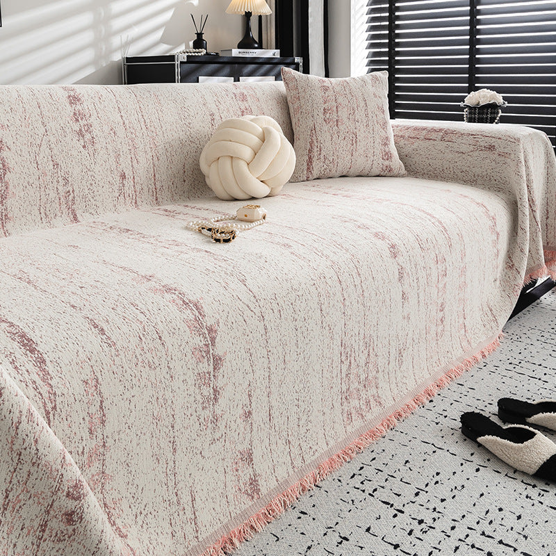 Modern Chenille Couch Cover for Protection & Style Pink