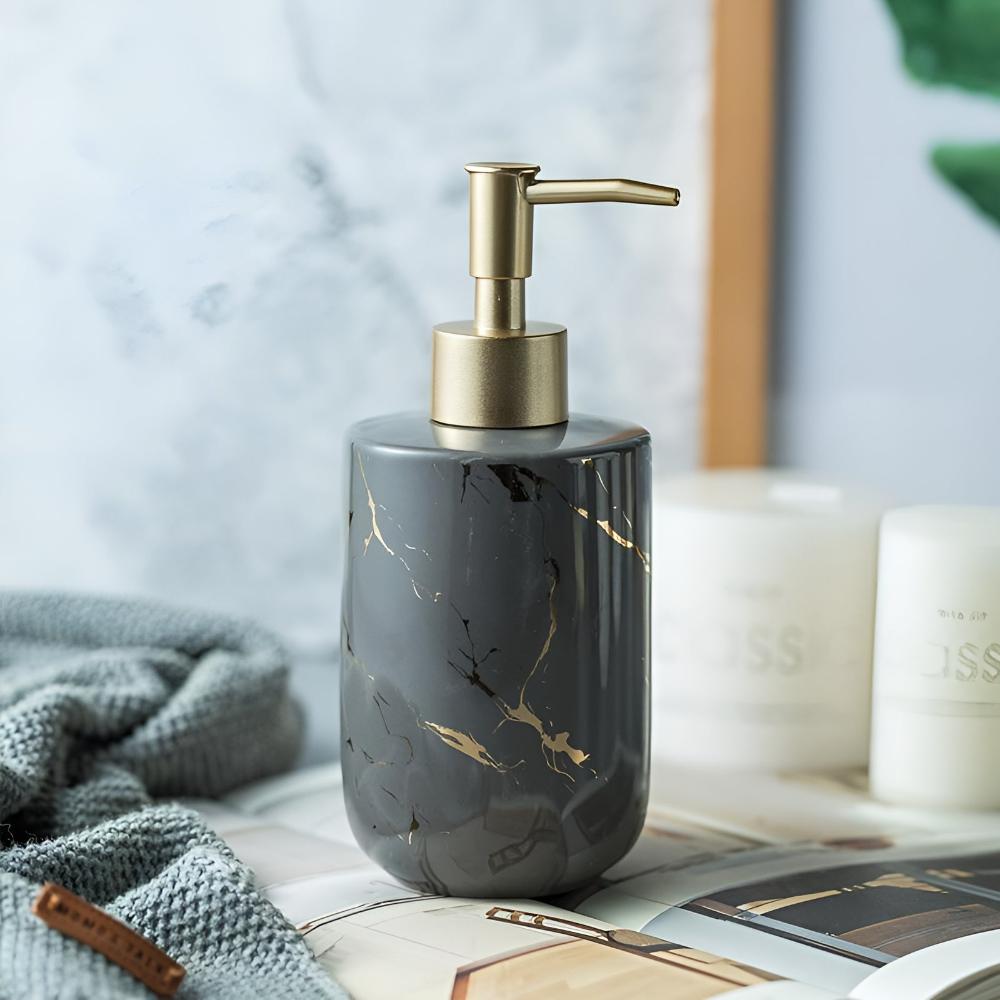 Golden Marble Luxe Dispenser Storm Gray