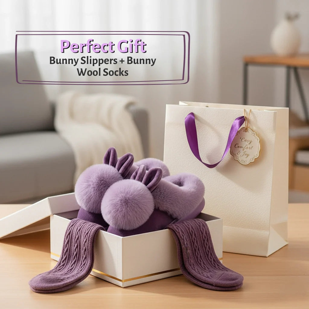 Bunny Plush Slippers - Women's Month Sale