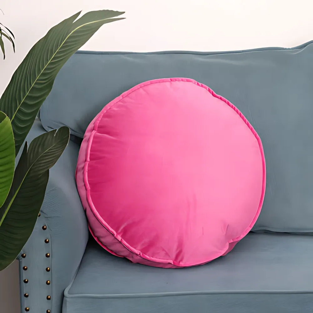 Lavish Velvet Round Cushion Fuchsia 20" (Diameter)