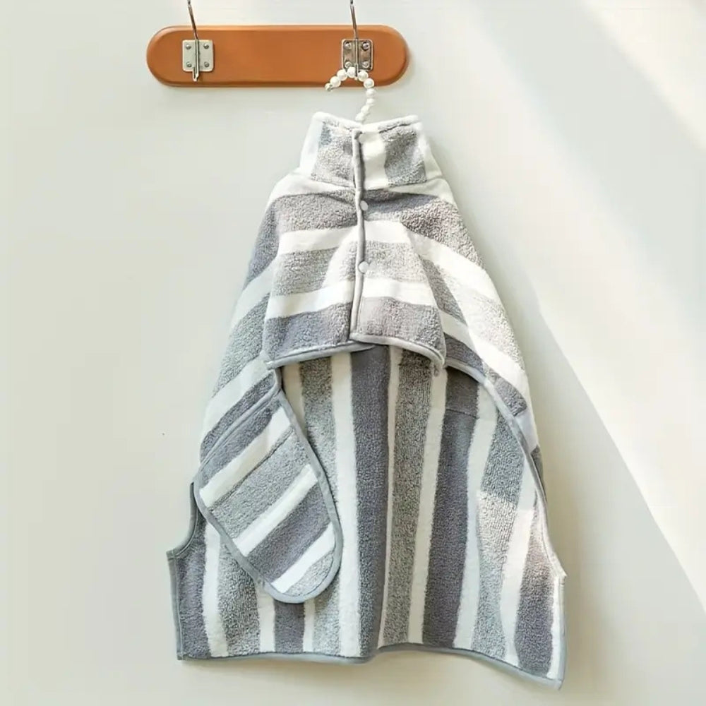 Gentle Touch Dog Drying Towel Robe Snuggly Stripes