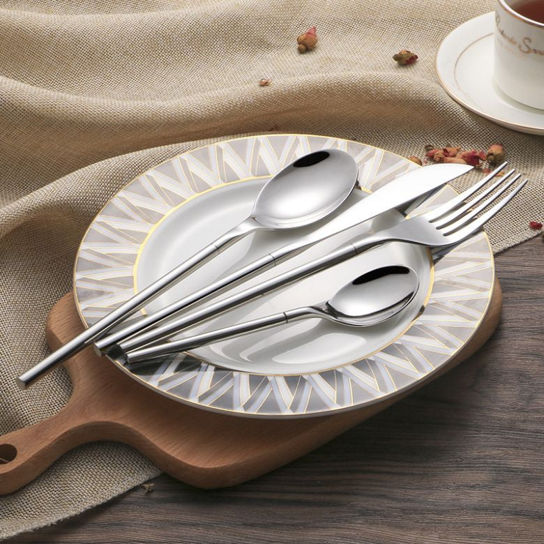 Lunello Silverware Set – Brushed Stainless Flatware