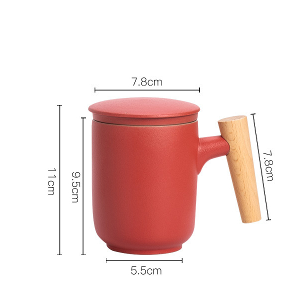 Sora Frosted Ceramic Mug Red