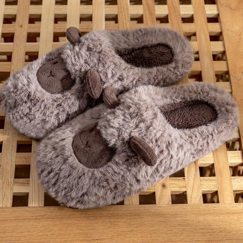Women's Plush Sheep Slippers Brown