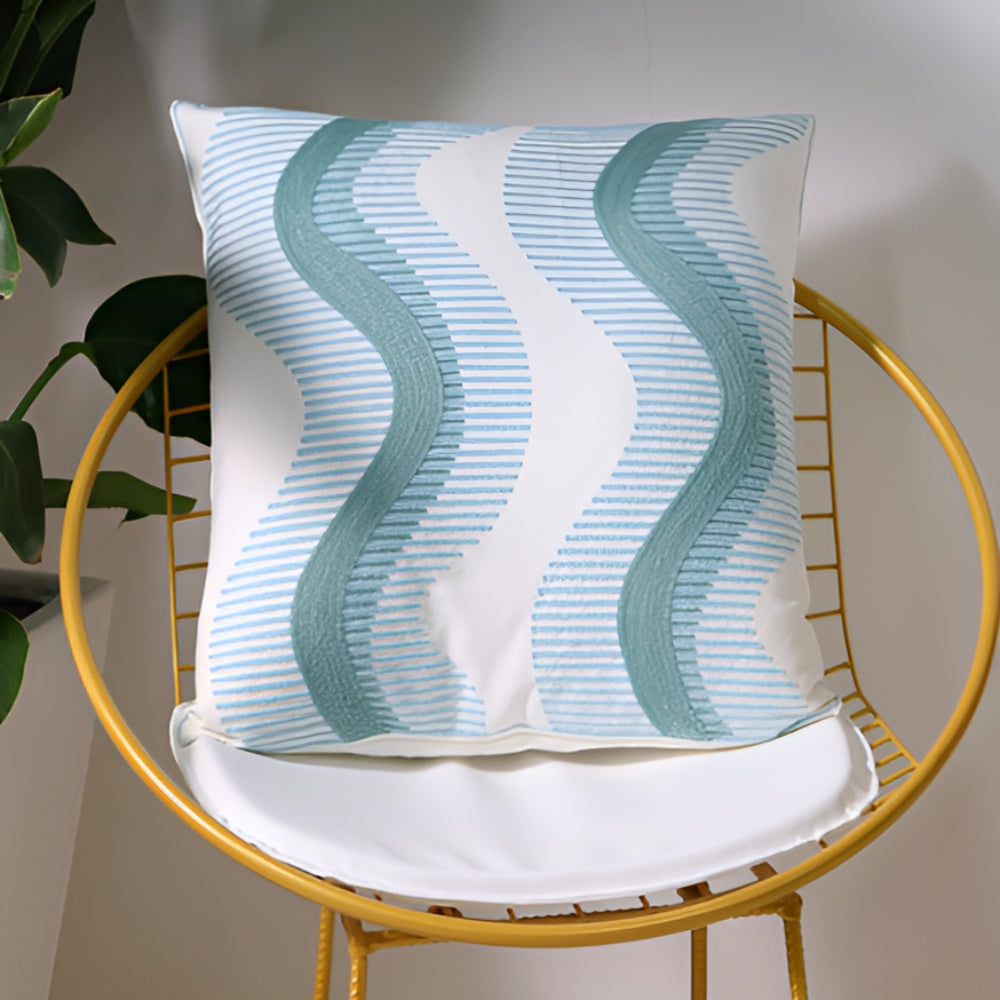 Ocean Treasures Embroidery Cushion Cover Ripple