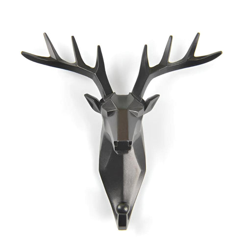 Animal Head Wall-Mounted Key Holder Onyx Deer