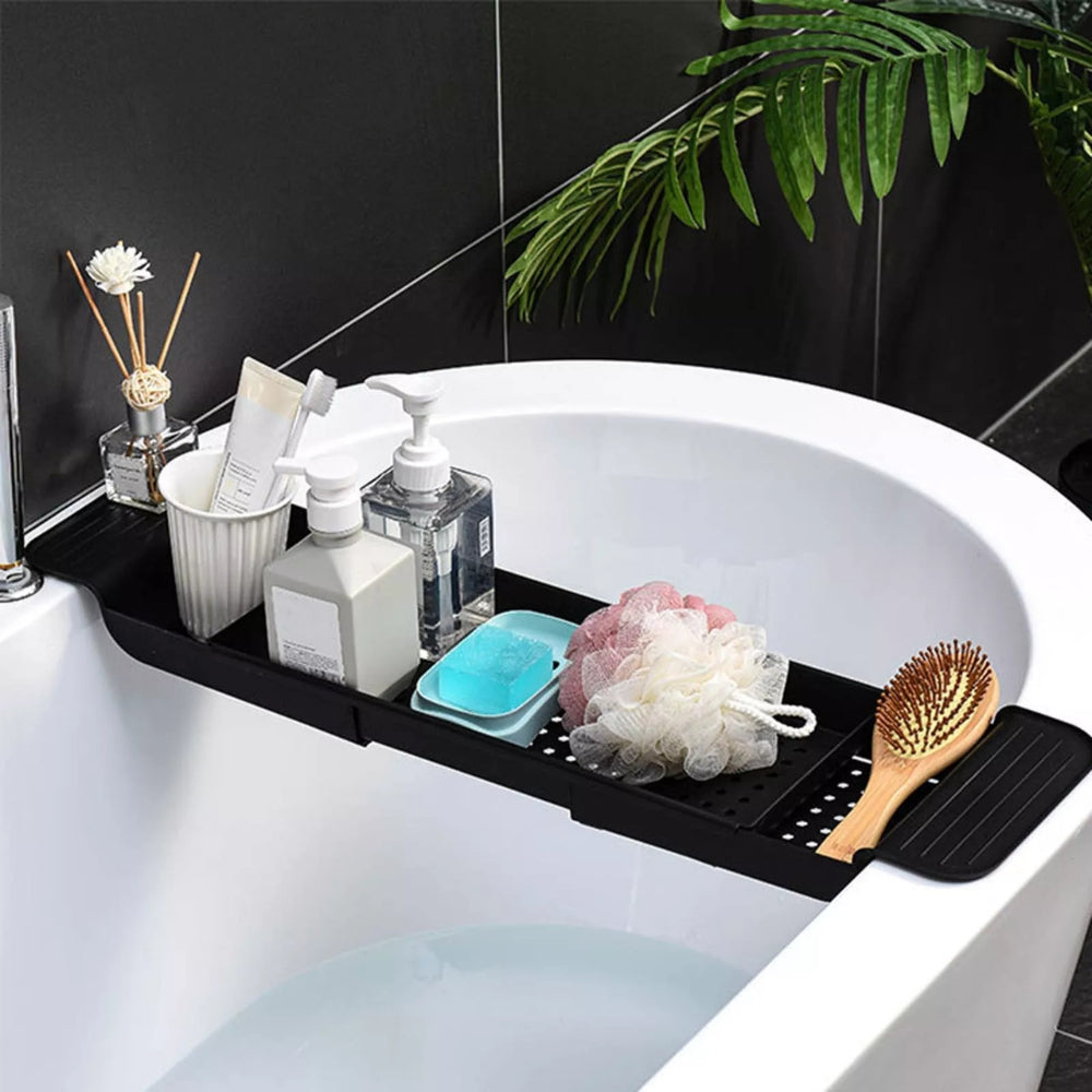 Essential Bathtub Caddy Tray Black