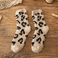 Fuzzy Leopard Print Plush Socks